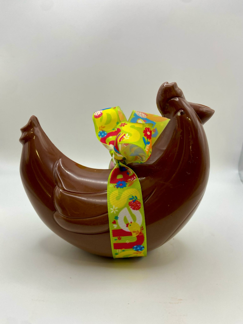 POULE CHOCOLAT NOIR RIEUSE | pâques Patisserie Lesage Annemasse 74